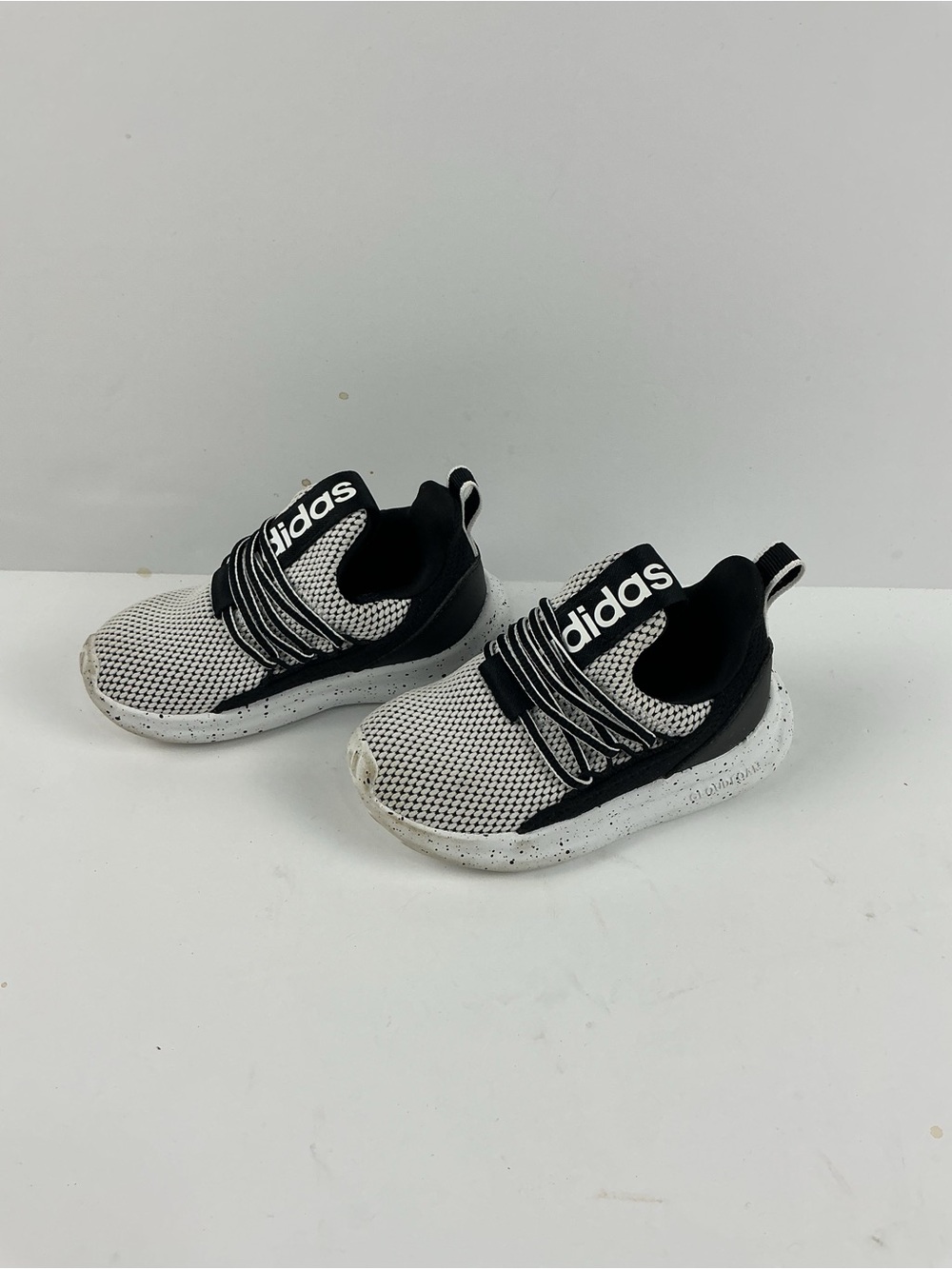 adidas Kids Black and White Slip-On Knit Sneakers